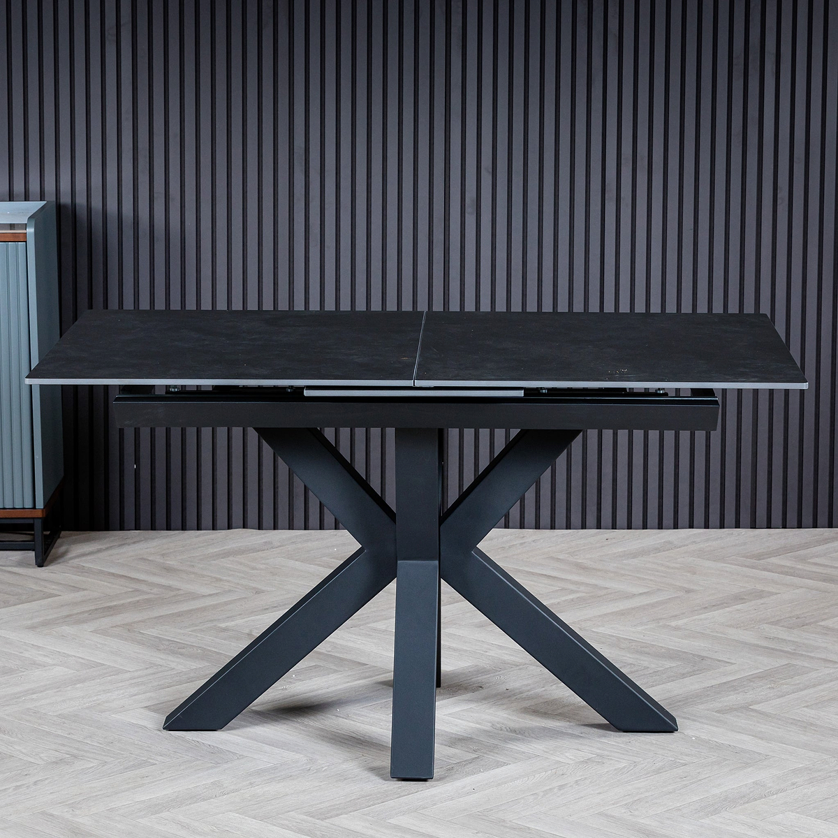 Cadley 140 180cm Extending Dining Table Dark Grey from Roseland Furniture