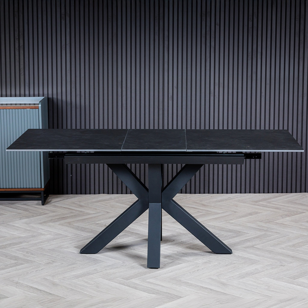 Cadley 140 180cm Extending Dining Table Dark Grey from Roseland Furniture