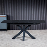 Cadley 140 180cm Extending Dining Table Dark Grey from Roseland Furniture