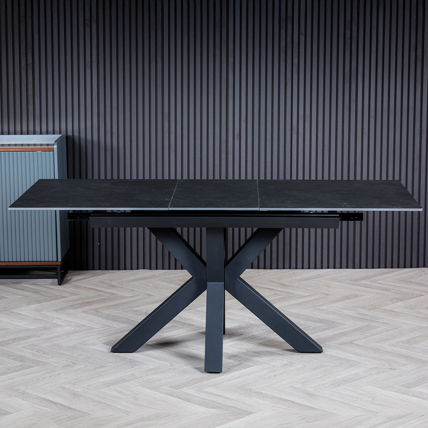 Cadley 140 180cm Extending Dining Table Dark Grey from Roseland Furniture