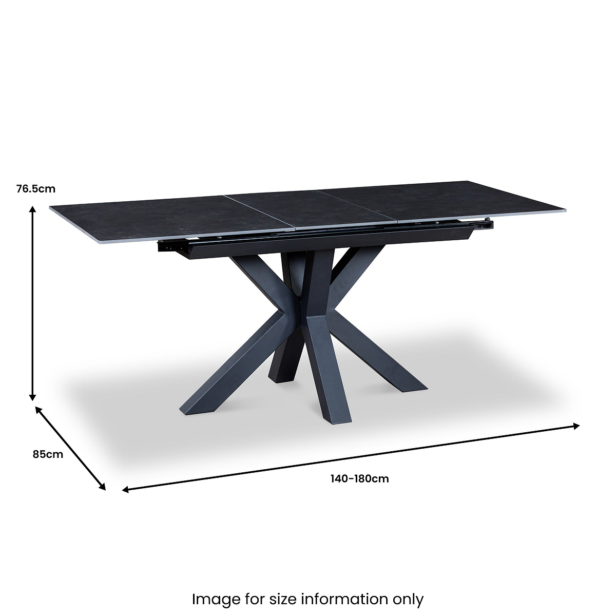 Cadley 140 180cm Extending Dining Table Dark Grey from Roseland Furniture