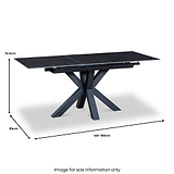 Cadley 140 180cm Extending Dining Table Dark Grey from Roseland Furniture