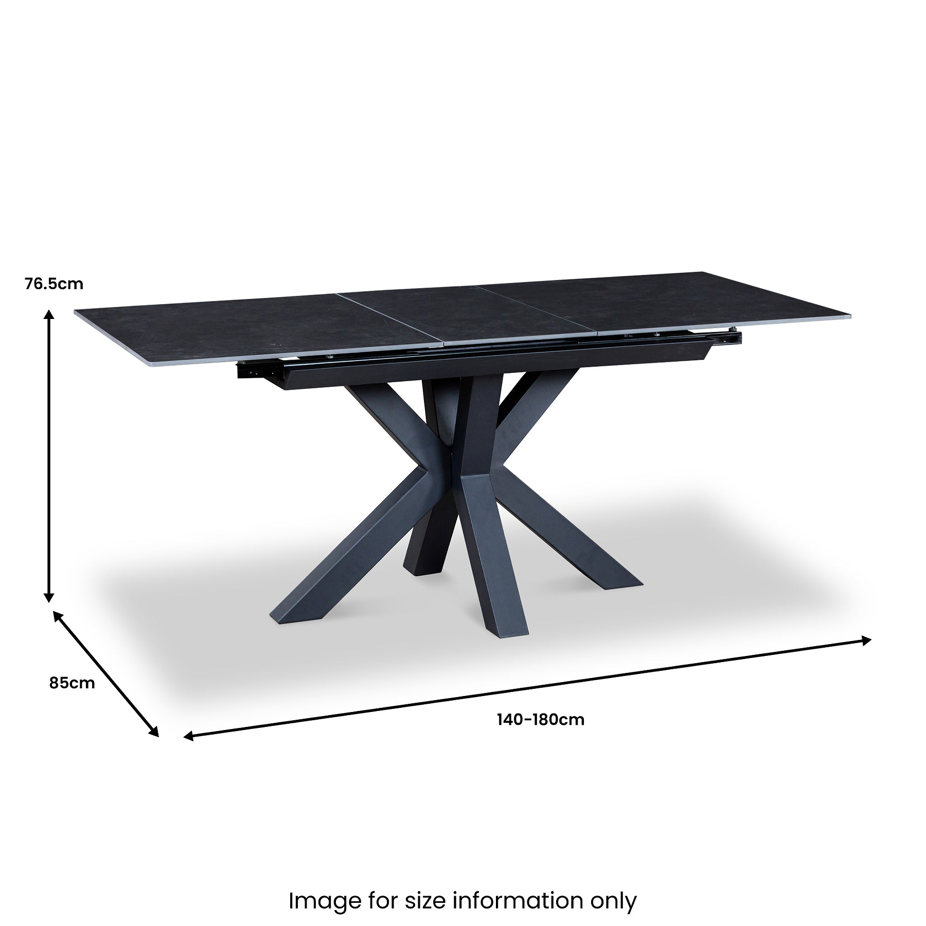 Cadley 140 180cm Extending Dining Table Dark Grey from Roseland Furniture