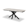 Draven 140 200cm Extending Dining Table White Gold Marble from Roseland Furniture