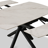 Draven 140 200cm Extending Dining Table White Gold Marble from Roseland Furniture