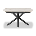 Draven 140 200cm Extending Dining Table White Gold Marble from Roseland Furniture