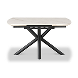 Draven 140 200cm Extending Dining Table White Gold Marble from Roseland Furniture