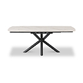 Draven 140 200cm Extending Dining Table White Gold Marble from Roseland Furniture