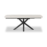 Draven 140 200cm Extending Dining Table White Gold Marble from Roseland Furniture