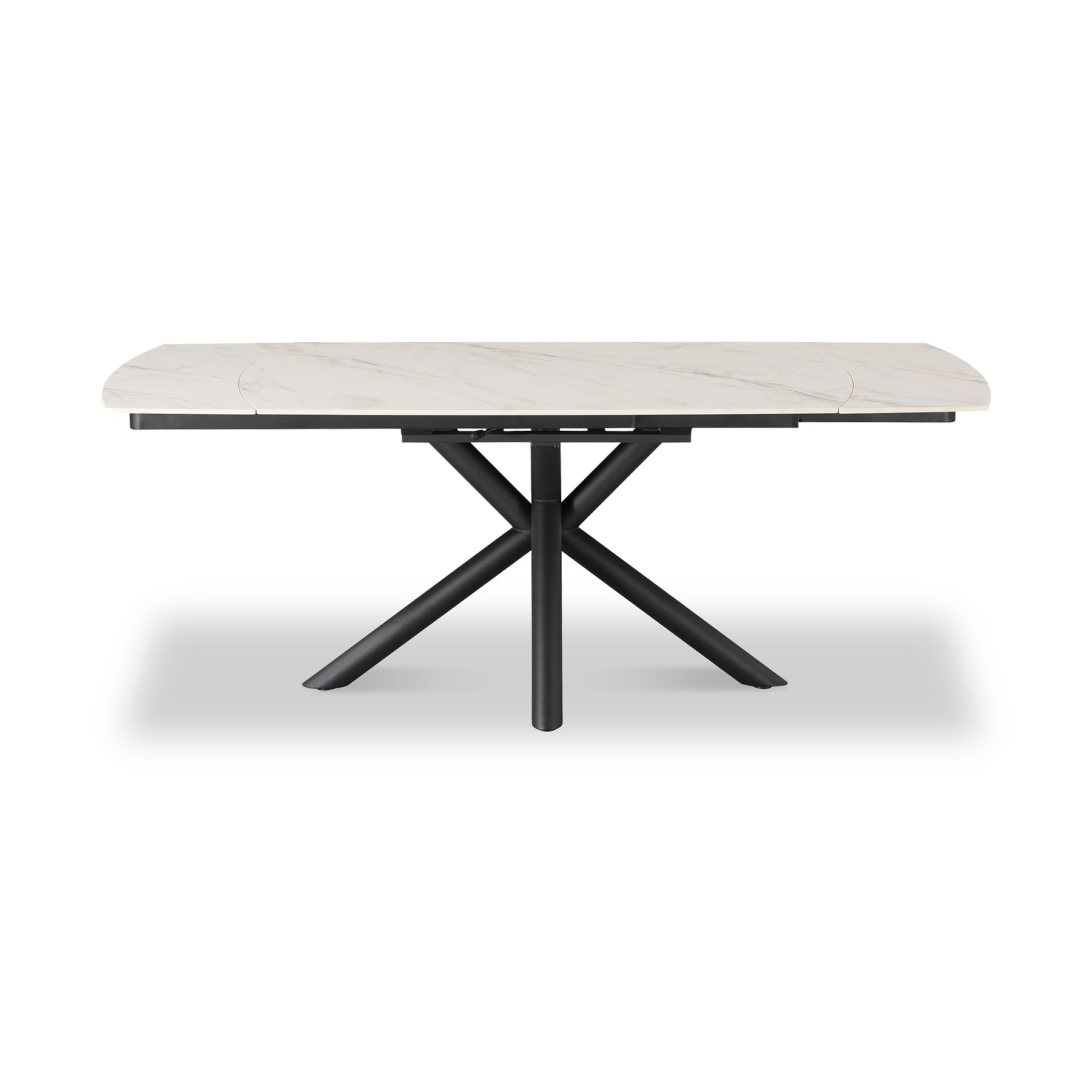 Draven 140 200cm Extending Dining Table White Gold Marble from Roseland Furniture