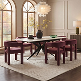 Rema 160 240cm Extending Dining Table White Gold Marble from Roseland Furniture