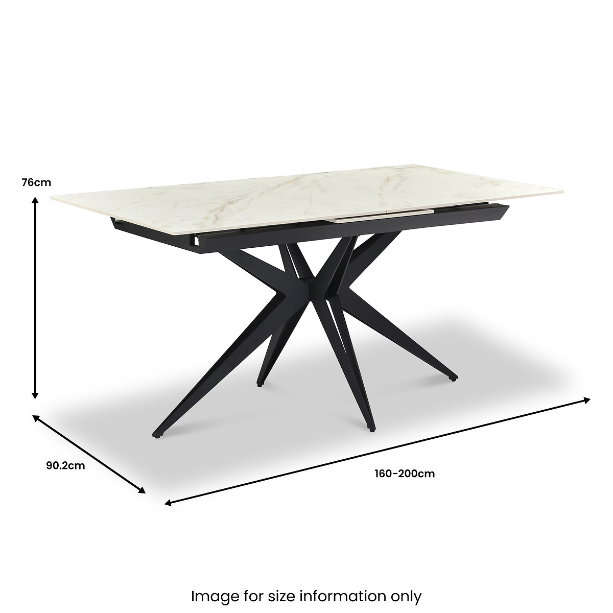 Rema 160 240cm Extending Dining Table White Gold Marble from Roseland Furniture