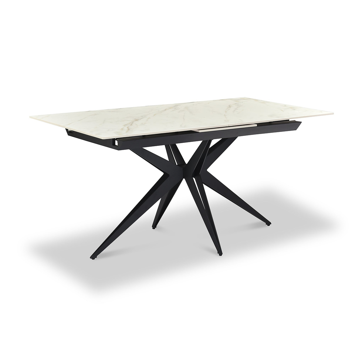 Rema 160 240cm Extending Dining Table White Gold Marble from Roseland Furniture