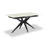 Rema 160 240cm Extending Dining Table White Gold Marble from Roseland Furniture