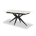 Rema 160 240cm Extending Dining Table White Gold Marble from Roseland Furniture