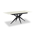 Rema 160 240cm Extending Dining Table White Gold Marble from Roseland Furniture