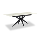 Rema 160 240cm Extending Dining Table White Gold Marble from Roseland Furniture