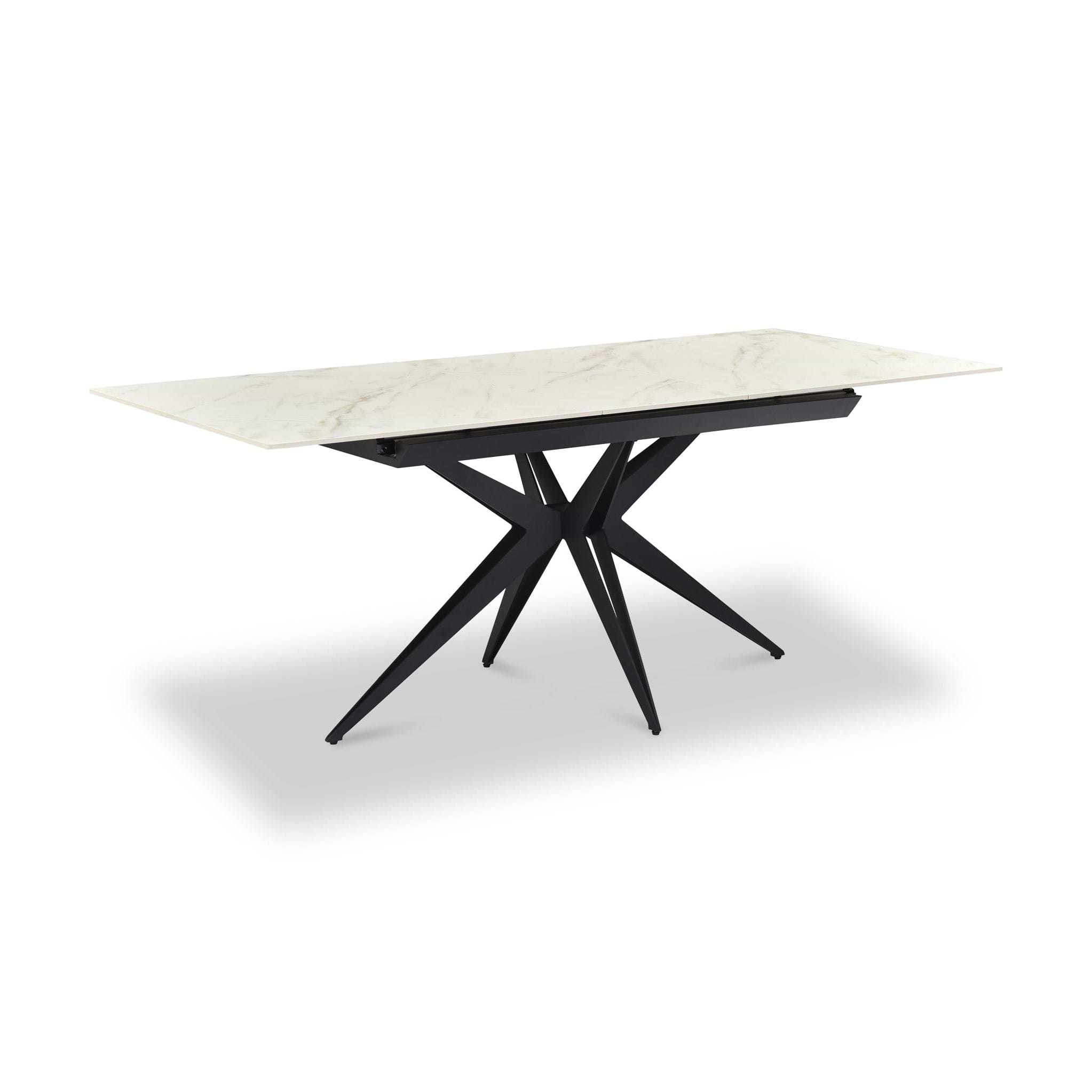 Rema 160 240cm Extending Dining Table White Gold Marble from Roseland Furniture
