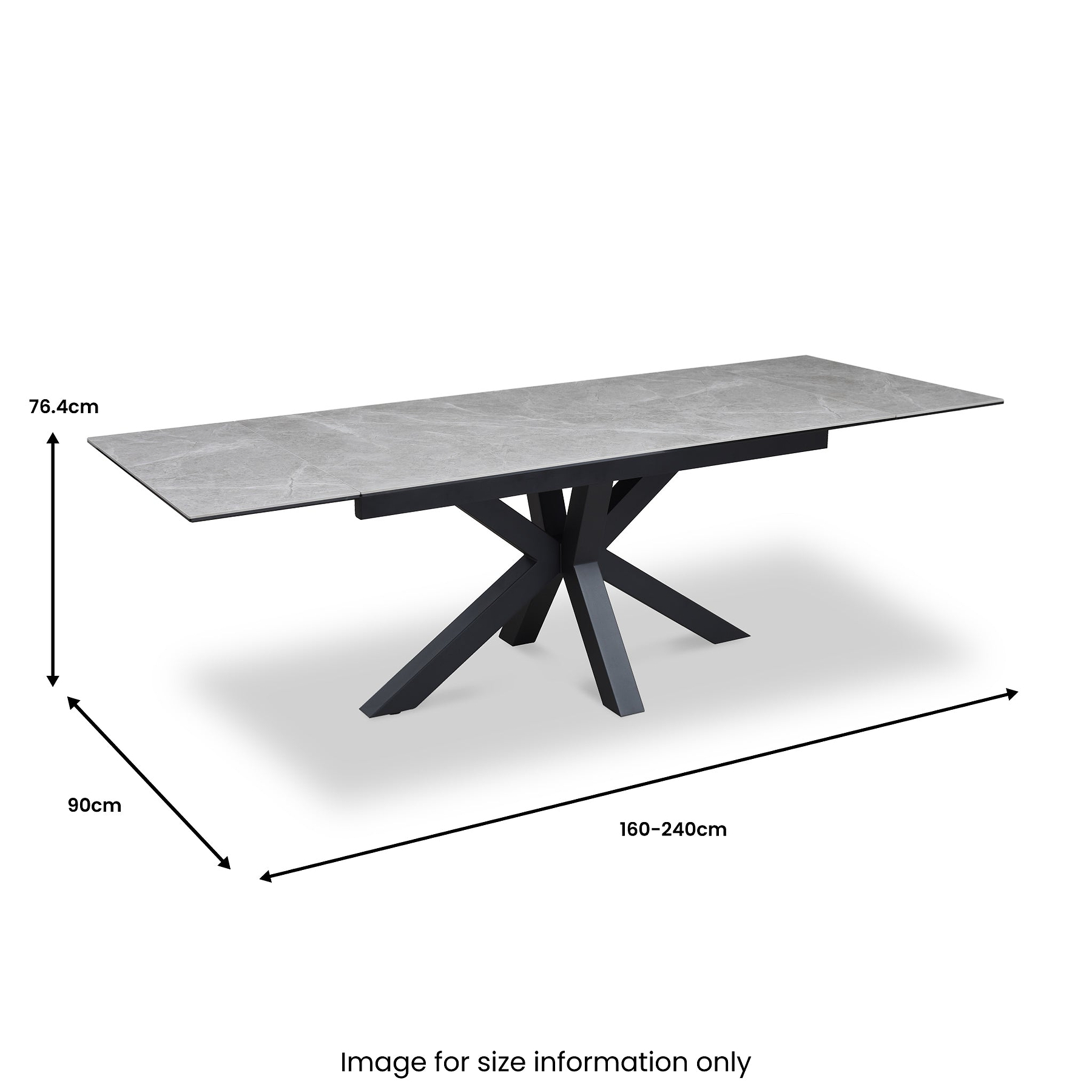 Mussi Grey 160-240cm Extending Ceramic Dining Table from Roseland Furniture