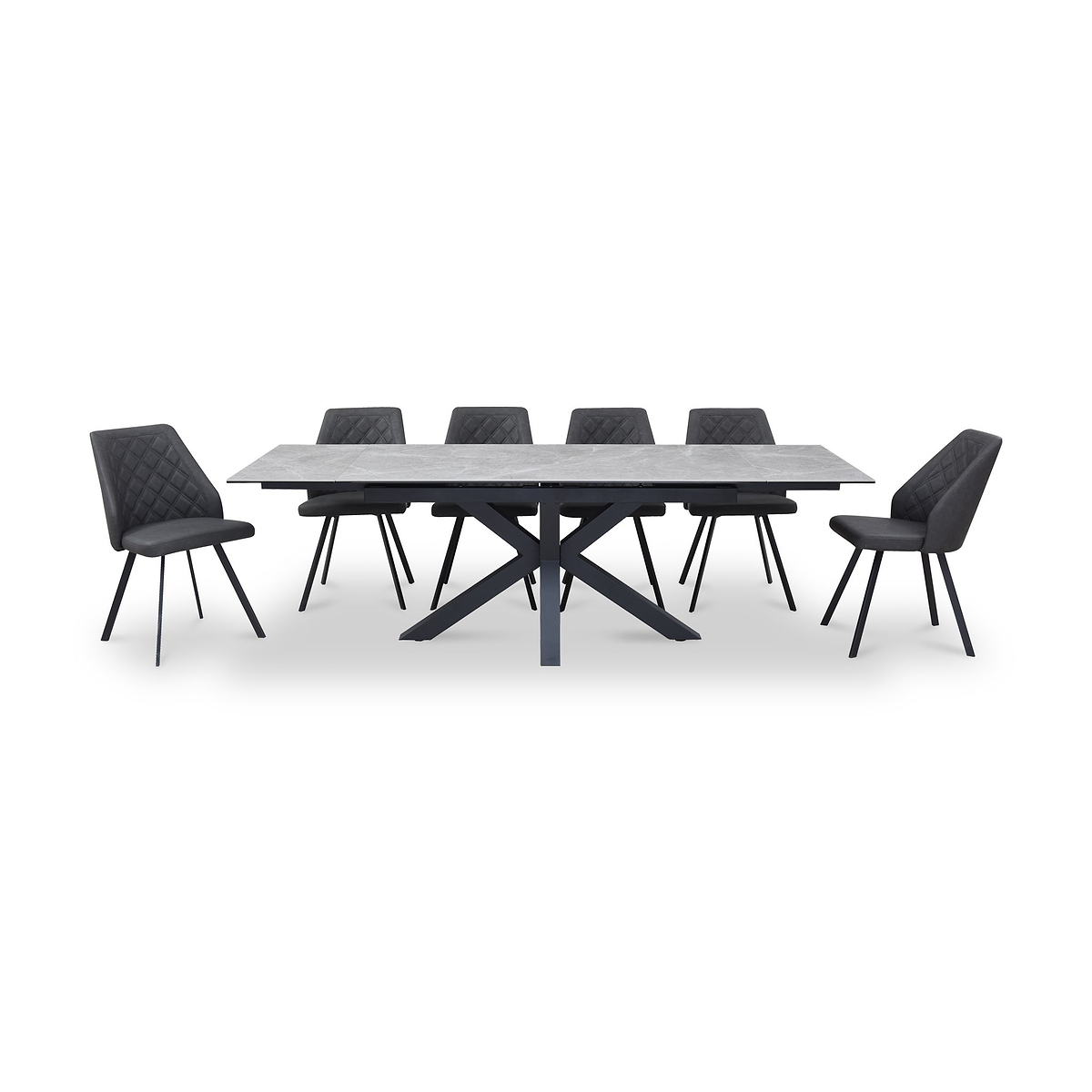 Mussi 160 240cm Extending Dining Table Light Grey from Roseland Furniture