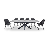 Mussi 160 240cm Extending Dining Table Light Grey from Roseland Furniture