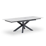 Tatum 160 240cm Extending Dining Table White Marble from Roseland Furniture