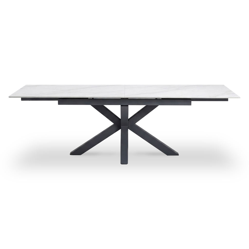 Tatum 160 240cm Extending Dining Table White Marble from Roseland Furniture