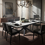 Tatum 160 240cm Extending Dining Table White Marble from Roseland Furniture