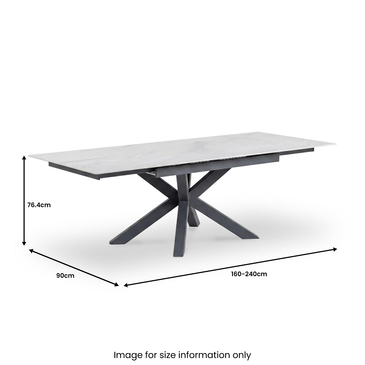 Tatum 160 240cm Extending Dining Table White Marble from Roseland Furniture