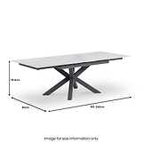 Tatum 160 240cm Extending Dining Table White Marble from Roseland Furniture