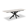 Noura 160 240cm Extending Dining Table White Gold Marble  from Roseland Furniture
