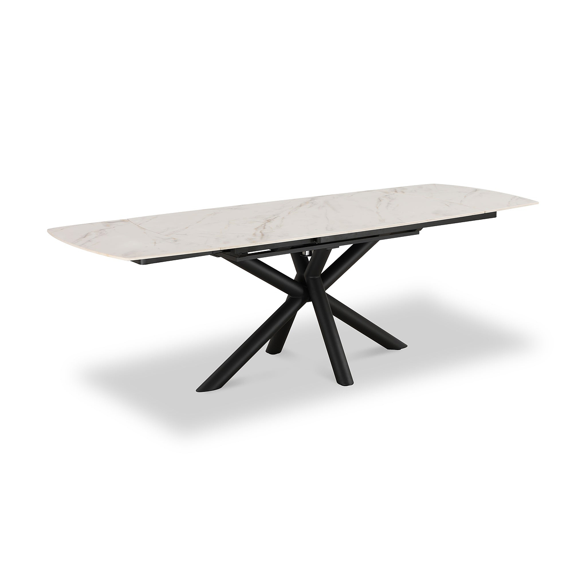 Noura 160 240cm Extending Dining Table White Gold Marble  from Roseland Furniture