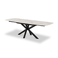 Noura 160 240cm Extending Dining Table White Gold Marble  from Roseland Furniture