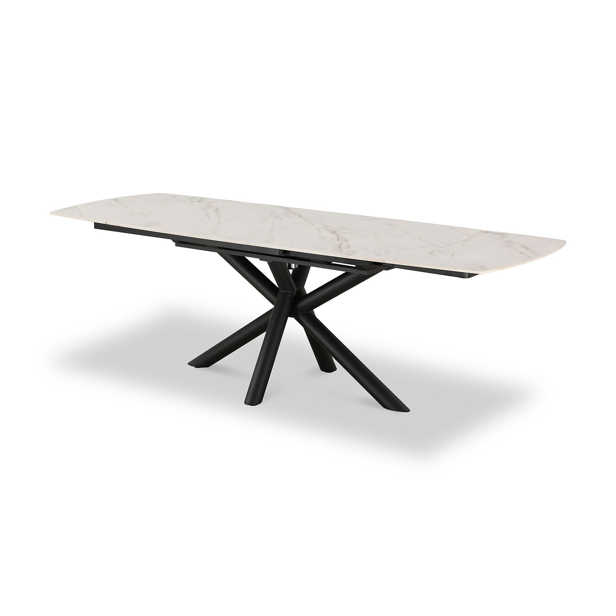 Noura 160 240cm Extending Dining Table White Gold Marble  from Roseland Furniture
