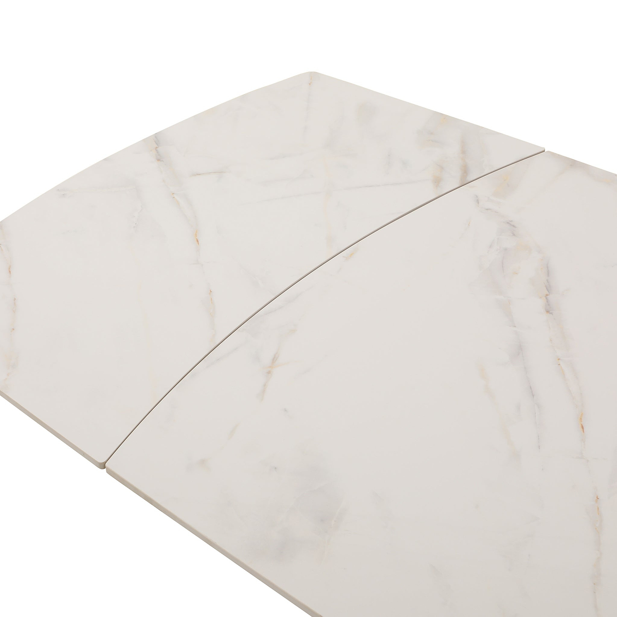 Noura 160 240cm Extending Dining Table White Gold Marble  from Roseland Furniture