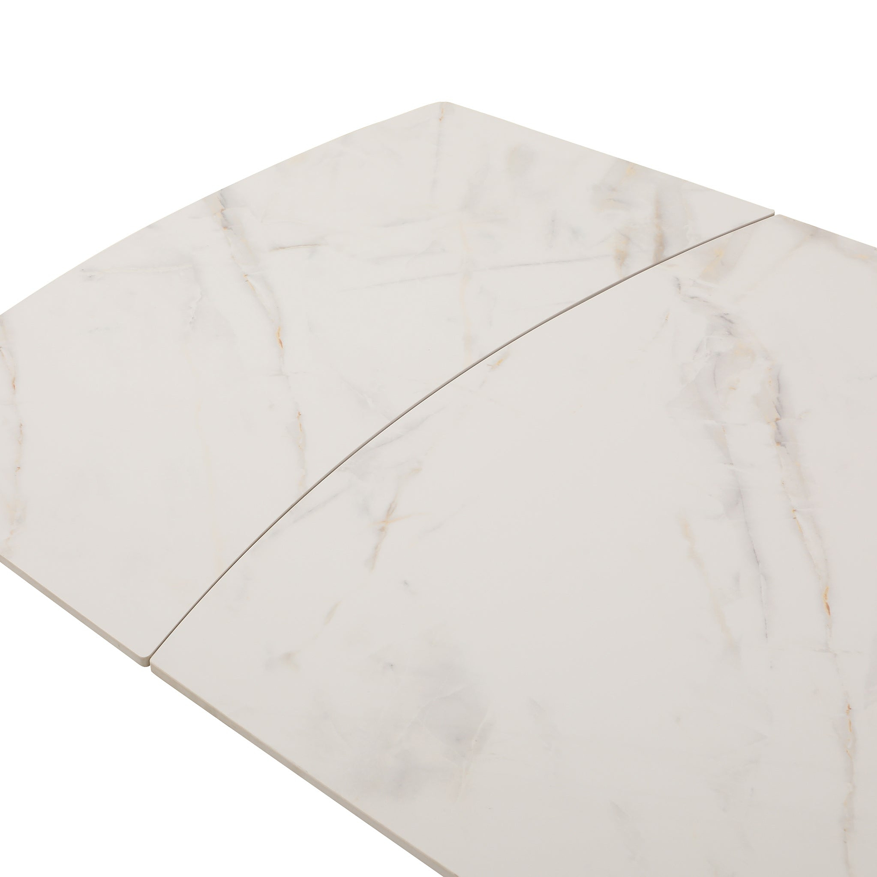 Noura 160 240cm Extending Dining Table White Gold Marble  from Roseland Furniture