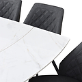 Noura 160 240cm Extending Dining Table White Gold Marble  from Roseland Furniture