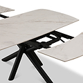 Noura 160 240cm Extending Dining Table White Gold Marble  from Roseland Furniture