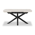 Noura 160 240cm Extending Dining Table White Gold Marble  from Roseland Furniture