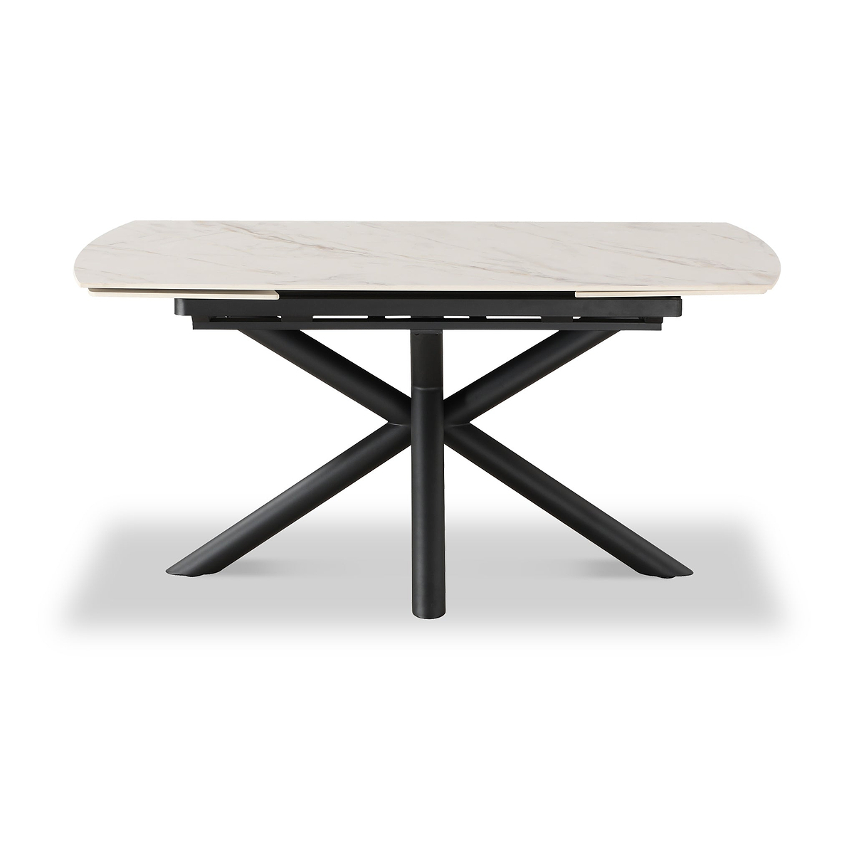 Noura 160 240cm Extending Dining Table White Gold Marble  from Roseland Furniture