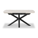 Noura 160 240cm Extending Dining Table White Gold Marble  from Roseland Furniture