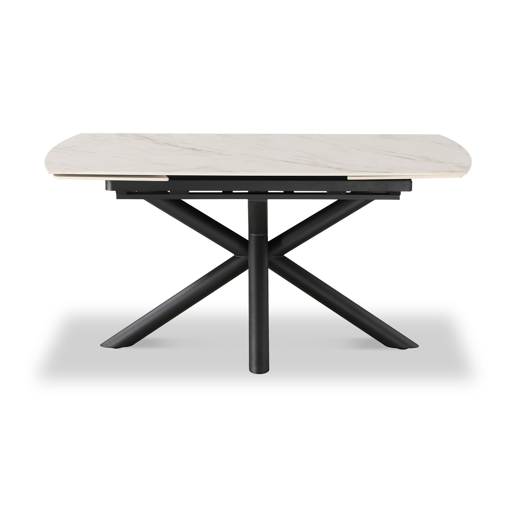 Noura 160 240cm Extending Dining Table White Gold Marble  from Roseland Furniture