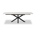 Noura 160 240cm Extending Dining Table White Gold Marble  from Roseland Furniture