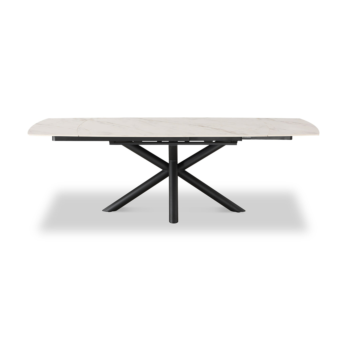Noura 160 240cm Extending Dining Table White Gold Marble  from Roseland Furniture