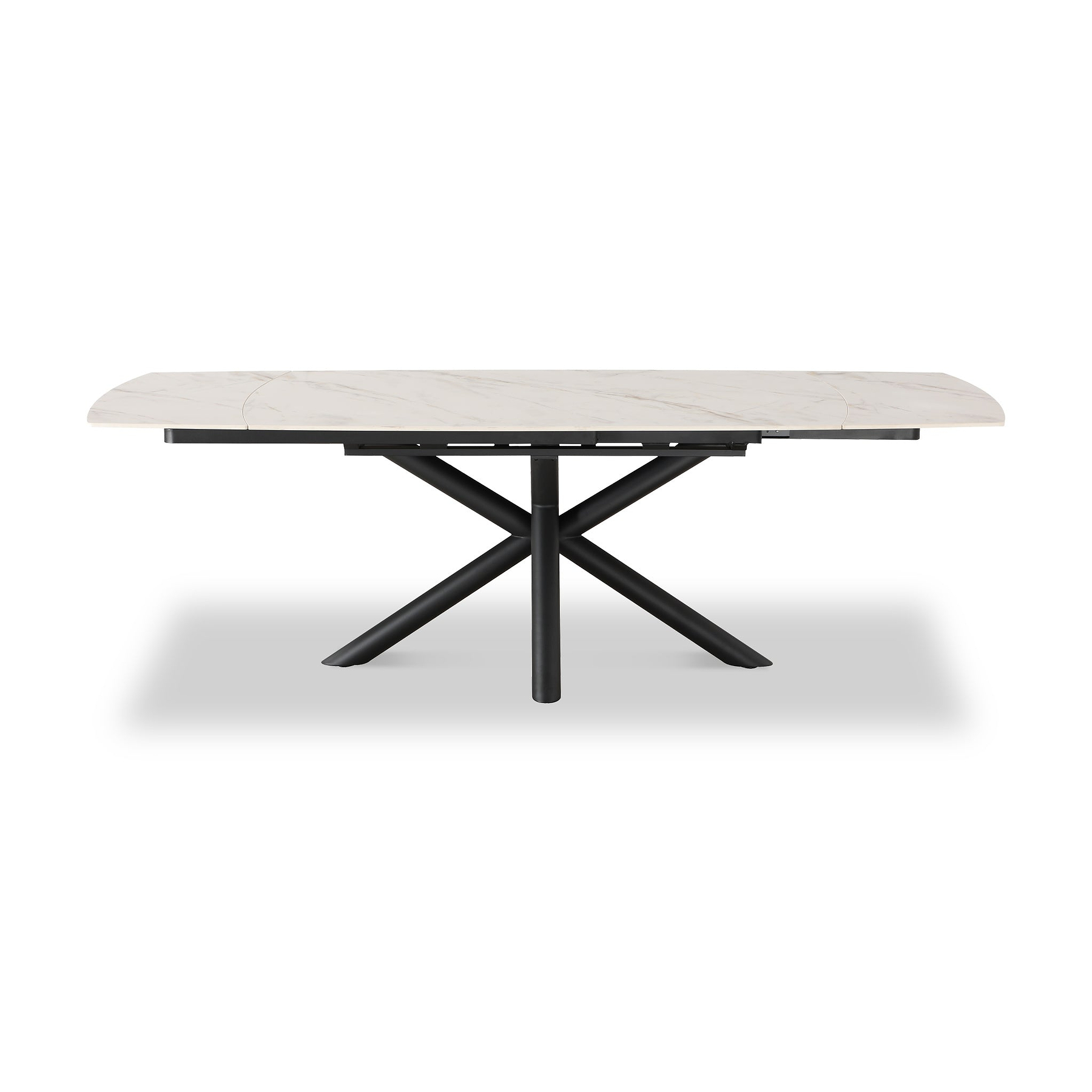 Noura 160 240cm Extending Dining Table White Gold Marble  from Roseland Furniture