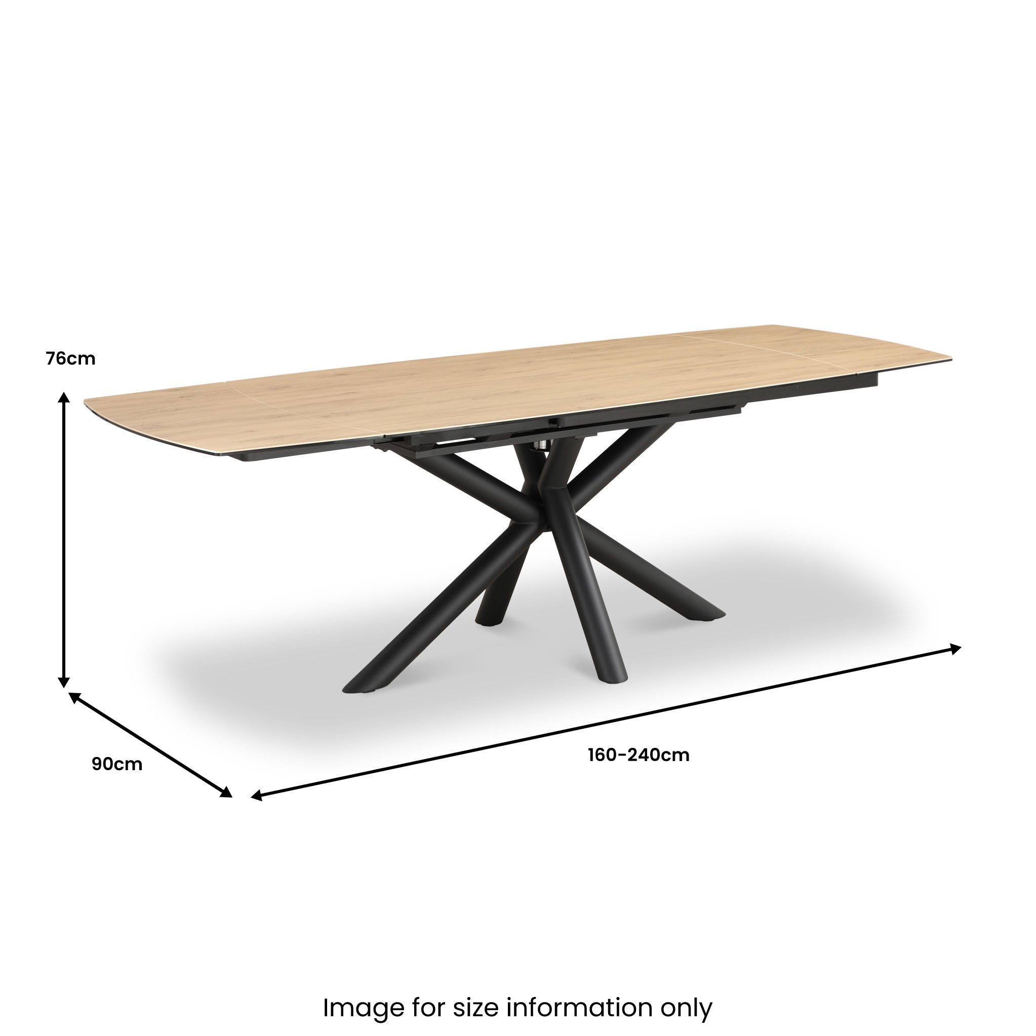 Twell 160-240cm Wood Finish Extending Ceramic Dining Table | Roseland