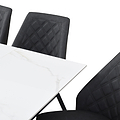 Salma 180 280cm Extending White Gold Marble Effect from Roseland Furniture
