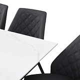 Salma 180 280cm Extending White Gold Marble Effect from Roseland Furniture