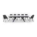 Salma 180 280cm Extending White Gold Marble Effect from Roseland Furniture