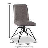 Mateo Faux Leather Swivel Dining Chair Grey from Roseland Furniture